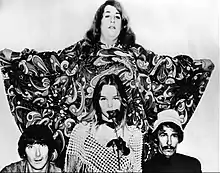 Cass Elliot wearing a kaftan in 1967 that was most likely designed by Michael Fish.