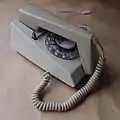 1971 1/722F grey & white Trimphone telephone - one of the last of this type