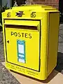 French wall box of the 1977 pattern now on display at the Colne Valley Postal History Museum, Essex