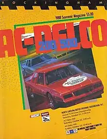 The 1988 AC Delco 500 program cover.