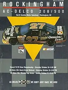 The 1990 AC Delco 500 program cover, featuring Rusty Wallace.