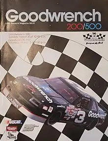 The 1990 GM Goodwrench 500 program cover, featuring Dale Earnhardt.
