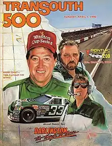 The 1990 TranSouth 500 program cover, featuring Harry Gant.