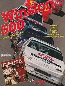 The 1990 Winston 500 program cover, featuring Davey Allison.