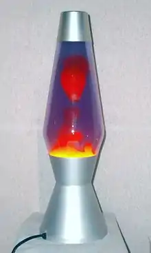 D. Lava lamp with interaction between dissimilar liquids: water and liquid wax