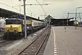 The train bay platforms at Hoek van Holland Haven, 1991. Currently replaced by additional metro platforms.