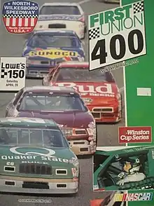 The 1991 First Union 400 program cover, featuring Brett Bodine.