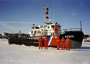USCGC Swivel ice breaking at Bangor Maine on the Penobscot River in January 1992