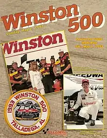 The 1993 Winston 500 program cover, featuring Davey Allison.