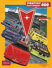 The 1994 Pontiac Excitement 400 program cover. Artwork by Sam Bass.