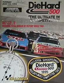 The 1995 DieHard 500 program cover.