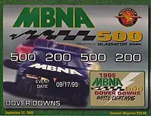 The 1995 Miller 500 program cover.