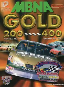 The 1998 MBNA Gold 400 program cover.