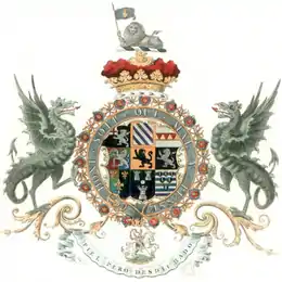 Arms of the 1st Duke of Marlborough, with quarterings representing his estates in Germany