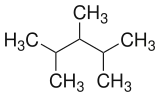 Skeletal formula of 2,3,4-trimethylpentane with some implicit hydrogens added