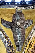 a Seraph angel. 13th century CE. Ceiling mosaics, Hagia Sophia, Istanbul, Turkey.