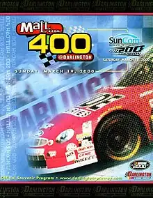 The 2000 Mall.com 400 program cover, featuring Jeff Burton.