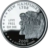 New Hampshire quarter dollar coin