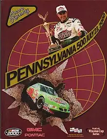 The 2000 Pennsylvania 500 program cover, featuring Bobby Labonte.