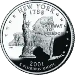 New York quarter dollar coin