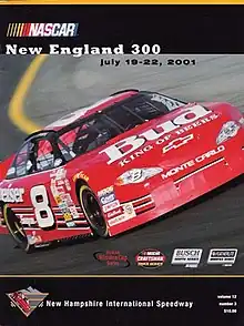 The 2001 New England 300 program cover.