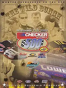 The 2002 Checker Auto Parts 500 program cover.