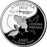 Louisiana quarter dollar coin