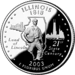 Illinois quarter dollar coin