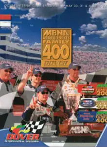 The 2003 MBNA Armed Forces Family 400 program cover.