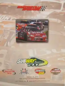 The 2003 Subway 500 program cover.
