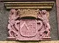 Coat of arms at gate to Schloss Mühlenburg