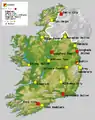 The locations of the clubs that competed in the 2004 League of Ireland season