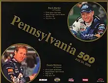 The 2005 Pennsylvania 500 program cover, featuring Rusty Wallace and Mark Martin.