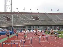 Image 11A women's 400 m hurdles race at the 2007 Dutch Championships (from Track and field)