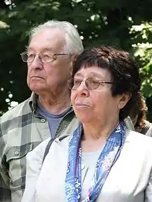 Joanna Olczak-Ronikier with Andrzej Wajda in 2008