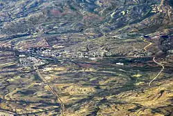 Aerial view of Hanna and surrounding area