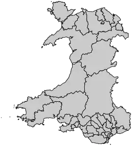Image showing a map of the forty UK parliamentary constituencies in Wales.