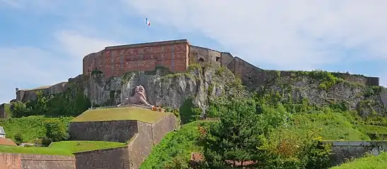 The Lion beneath the Belfort citadel.