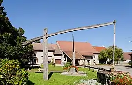 The village centre and a balance well