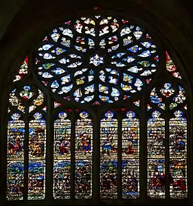 North transept rose window (completed 1528) (click twice to see detail)