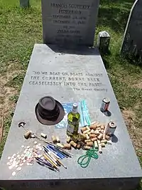 Admirers of Fitzgerald's work often deposit mementos at his gravesite.