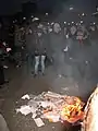 Protesters burn literature from far right groups in Kharkiv, 1 March 2014.[original research?]