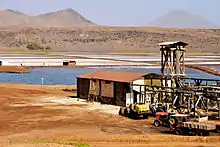 Natural salt evaporation ponds at Pedra de Lume, Sal island, Cape Verde