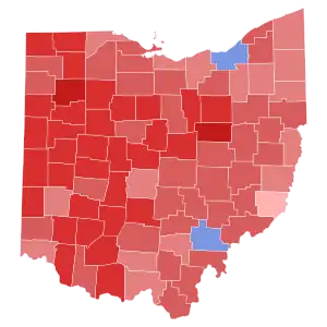 2014 Ohio Secretary of State election results map by county