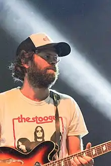 Halstead performing with Slowdive in 2014.