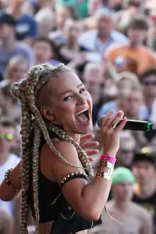 Marika performing at the 20th Woodstock Festival Poland, 2014