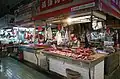 Butcher stall in Shueisian Temple Market, Taiwan