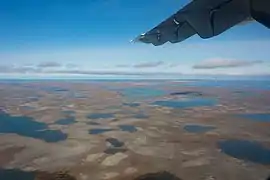 Flat terrain coming into Gjoa Haven Airport