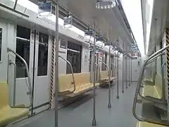 A view in Line 10 train carriage