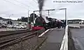 AB 608 "Passchendaele" arrives alongside Platform 2, Paraparaumu Railway Station on Saturday 15 August 2015 with the Fielding Passchendaele Express